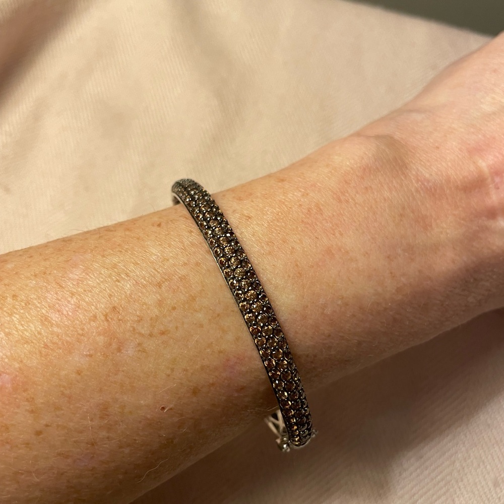 Elegant Silver and Cognac  Bracelet